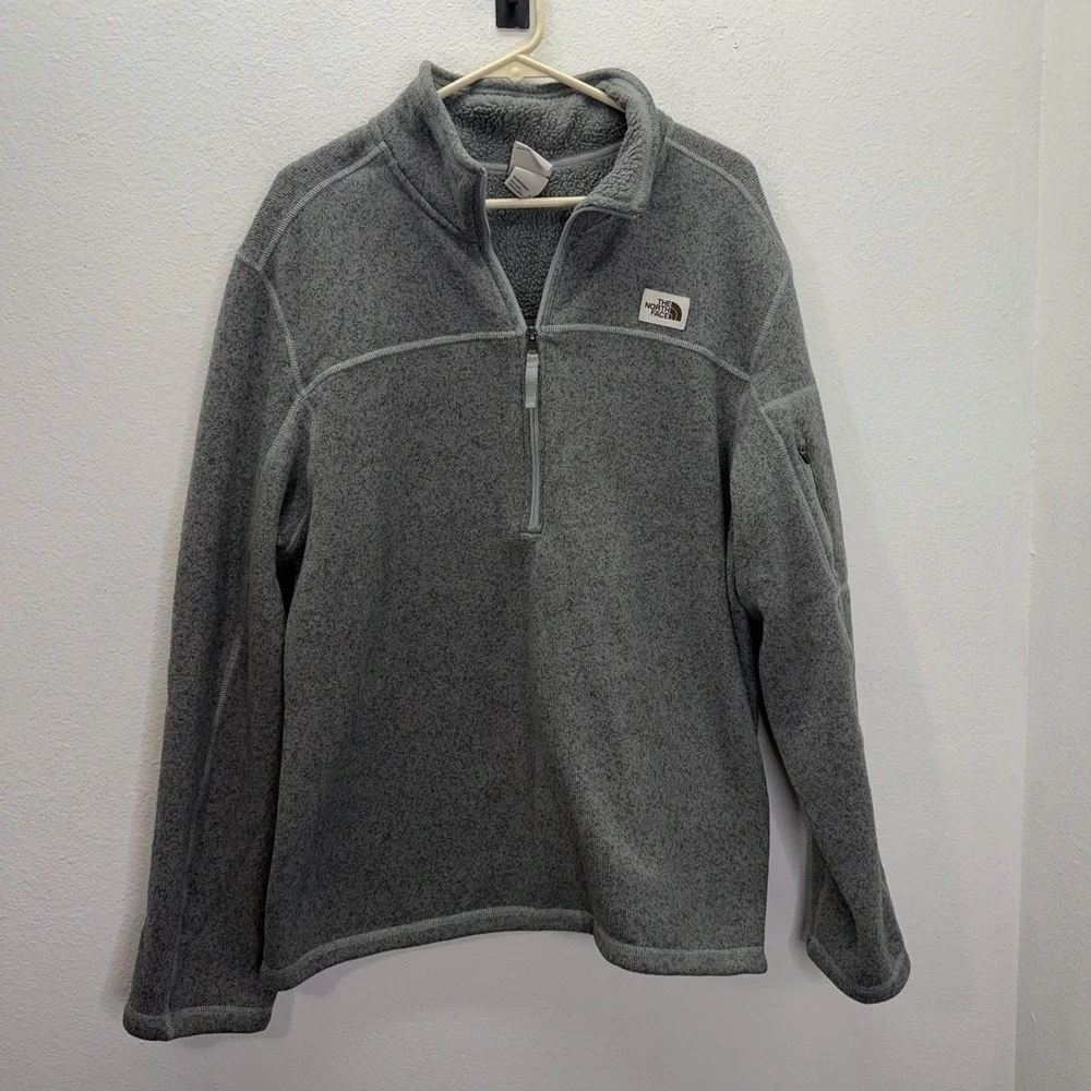 The North Face Jacket Mens XL Gray Gordon Lyons 1/2 Zip Hiking Outdoors Fleece